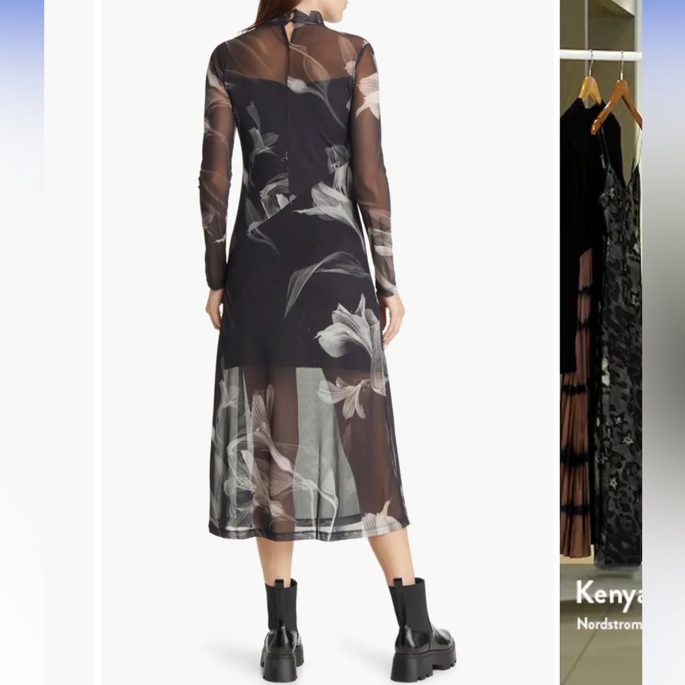 All Saints Hanna Iris Floral Long Sleeve Dress - Picture 3 of 11